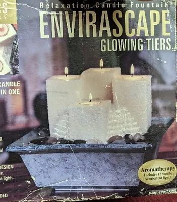Homedics EnviraScape Glowing Tiers Relaxation Candle Fountain Model #CP-WFCAN21 • $28.88