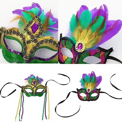 Womens Sequins Decorations Face Mask Parade Glittery Ball Stage Cosplay Party • $7.35