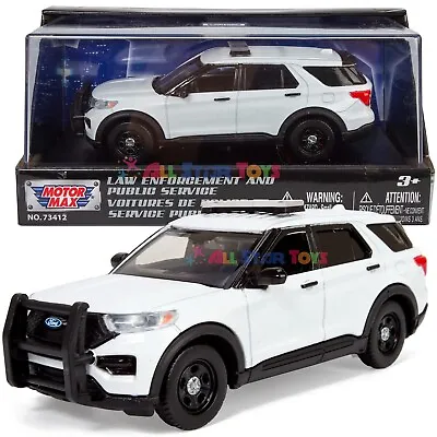 1/43 2022 FORD EXPLORER POLICE INTERCEPTOR UTILITY WHITE LIGHTBAR Motormax 79496 • $9.99