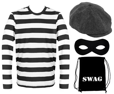 Burglar Costume Set Robber Storybook World Book Day Childs Adults Fancy Dress • £8.99