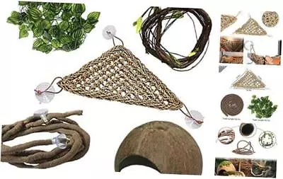  Bearded Dragon Tank AccessoriesLizard Habitat Hammock Reptile Natural  • $26.61