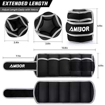 Ankle Weight Adjustable Leg Weights Straps Exercise Wrist Weight Set Women Black • $19.87