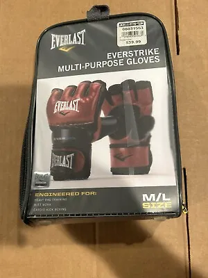 Everlast Everstrike Multi-Purpose Gloves Size M/L Black/Red Boxing Evercool • $43.84