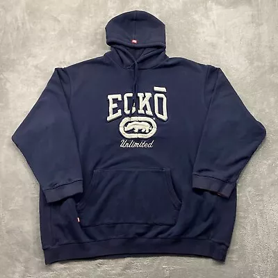 Vintage Ecko Unlimited Sweatshirt Men's 5XB Blue Hooded Streetwear Y2kfashion • $44.99