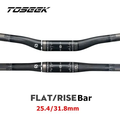 TOSEEK Carbon Fiber Handlebars 25.4/31.8mm Bicycle Flat Bar Riser Bar 480-760mm • $32.20
