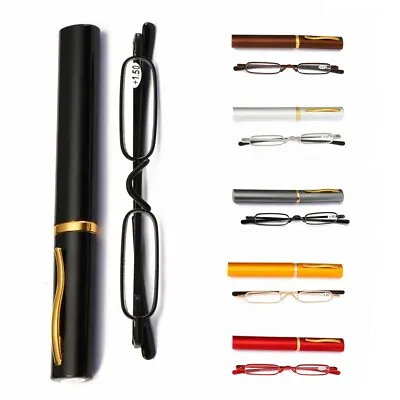 Slim Mini Reading Glasses Pocket Retro Readers With Case +1.0 - 3.5 K20 • $11.69