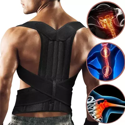 Adjustable Posture Corrector Low Back Support Shoulder Brace Belt For Men Women • $10.94