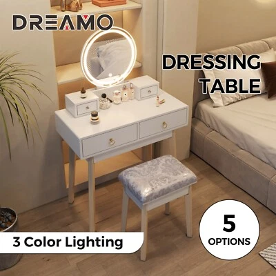 $199.95 • Buy Dressing Table Set Makeup Mirror Jewellery Organizer Cabinet With Stool