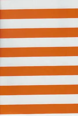 Oilcloth Fabric Stripes Orange Pattern Sold In Yard Or Bolt • $13.99