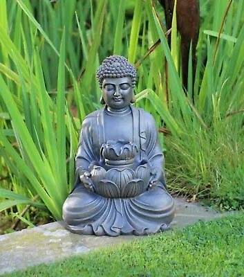 Garden Buddha Ornaments Water Feature Sitting Thai Zen Outdoor Indoor Statue • £35.95