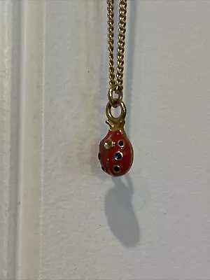 Girls JCrew Crewcuts RED LADYBUG Pendant Necklace Lady Bug • $16.95