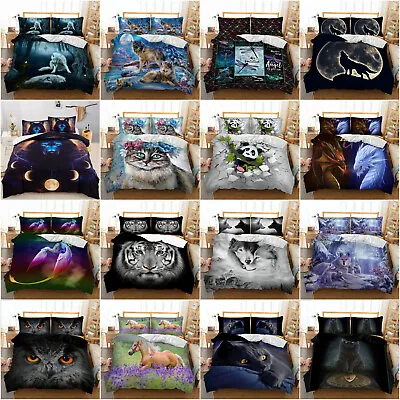 Animals Duvet Cover Set With Pillowcases Bedding Set Single Double King Size UK • £21.99