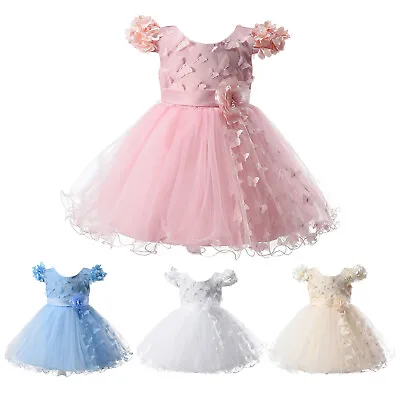 Baby Girls Toddlers Birthday Party Wedding Flower Girl Princess Tulle Dress • £31.99