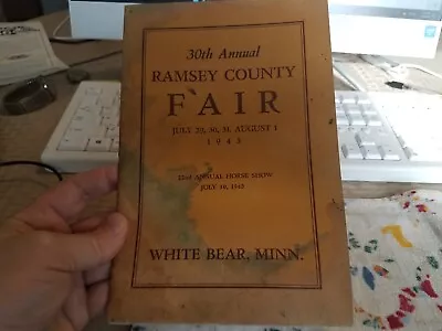 1943 Ramsey County Fair White Bear Minnesota Program Book • $6.74