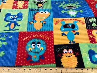 Monster Madness Fleece Fabric Sold By The Yard #143 • $6.99