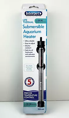 Interpet Submersible  Aquarium Heater 200W For 30-50 Gallon Tanks NEW • $23