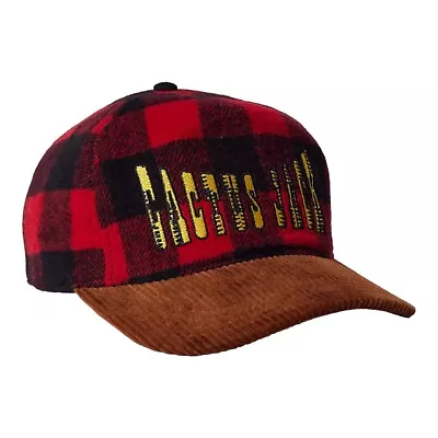 ECW Cactus Jack Mick Foley Plaid Corduroy Snapback Hat Cap Red WWE WCW ECW WWF • $34.94