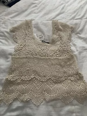 Sexsy Fashion Ivory Vintage Crochet  Dress And Top. Top Size L Dress Size M • $27.50