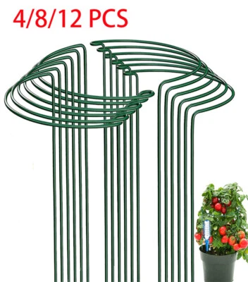 £19.94 • Buy 12x Round Metal Plant Supports Stake For Peonies Hydrangea Strong Stakes Garden