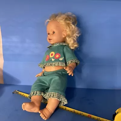 Vintage BABY SO BEAUTIFUL 14  DOLL Playmates BSB 1995  Blonde Hair Lavender Eyes • $12