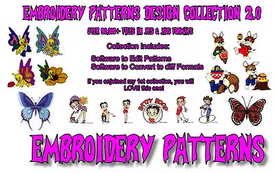 342000+ Embroidery Machine Patterns Designs Files In .pes & .hus On Usb - Free • $29.99