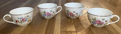 Vintage W.S. George China Set Of Four (4) Teacups Floral Bouquet Gold Trim • $16.99