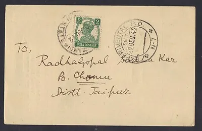 India 1942 Hailey Mandi Experimental Cancel On Card To Jaipur • $49.99