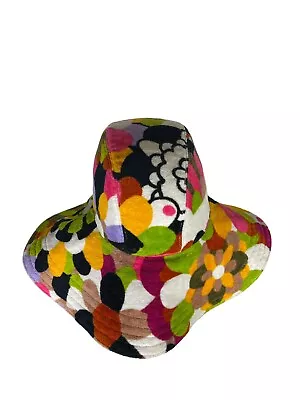 Missoni Mare Medium Multicolor Floral Artsy Terry Cotton Sun Bucket Hat EUC • $199.99