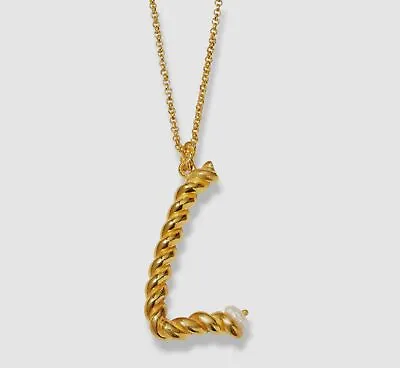 $234 Joanna Laura Constantine Women's 18k Gold Plated Alphabet  L  Necklace • $75.18