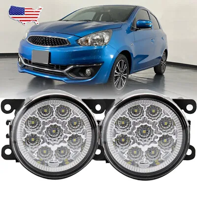 For Mitsubishi Mirage 2017-2020 PAIR Front Bumper LED Fog Light Driving Lamp • $23.98