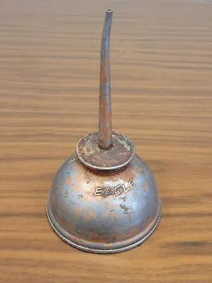 Vintage Eagle Metal Thumb Pump Oil Can/ Oiler 6” Tall 3” Diameter Made In Usa • $17.99