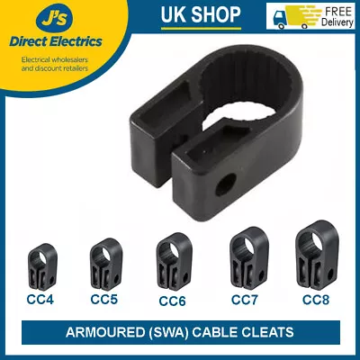 SWA Cable Cleats For Armoured Steel Wired Outdoor Cable [Multiple Sizes & QTYs] • £0.99