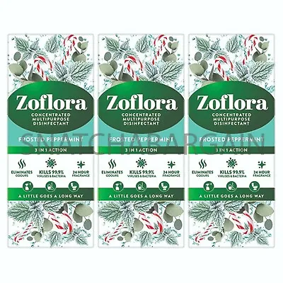 £18.99 • Buy 3 X ZOFLORA FROSTED PEPPERMINT DISINFECTANT 500ml MAKES 20 LITRES