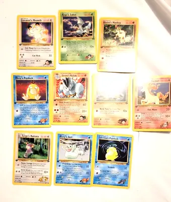 Lot Of 9 Vintage Non-Holo Pokemon Cards With 1st Edition • $14.95