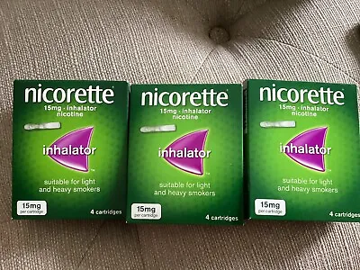 £25 • Buy Nicorette Inhalator X3 Boxes Total 12 Cartridges 15mg Per Cartridge 