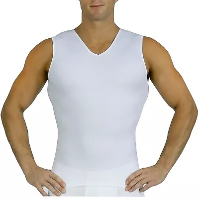 Insta Slim -Made In USA- Medium Compression Mens Activewear Sleeveless V-Neck • $39.95