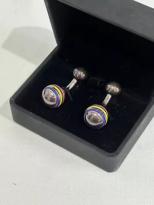 £19.99 • Buy Charles Tyrwhitt Women's Coloured Ball Cuff Links Blue Yellow Pink  RRP £39.95