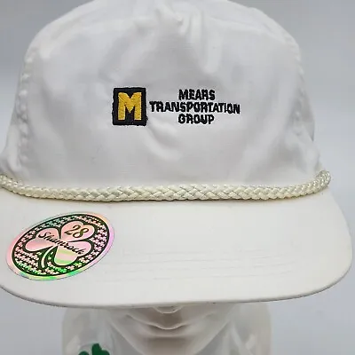 Vintage Mears Hat Cap Transportation Group Buckle Dad Hat White Made In USA H • $26.64