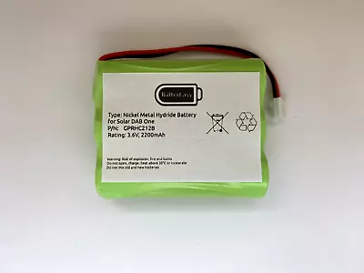 RECHARGEABLE BATTERY FITS ROBERTS SOLAR DAB ONE 1 RADIO NI-MH 3.6v AA 2200mAh • £9.99