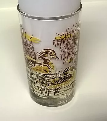 Lot Of 4 Libbey 5  Tall 12 Oz Tumbler Bar Glasses Mallard Ducks By J. Scott EUC • $26