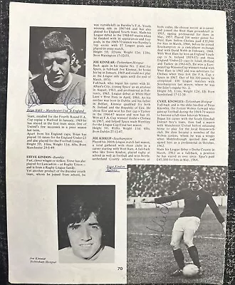 Signed Brian Kidd 1960s Manchester United Football Annual Page England • £0.99