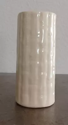 Cylinder Shape Cream Color Bamboo Small Vase 5.2  Tall Vintage • $9.99