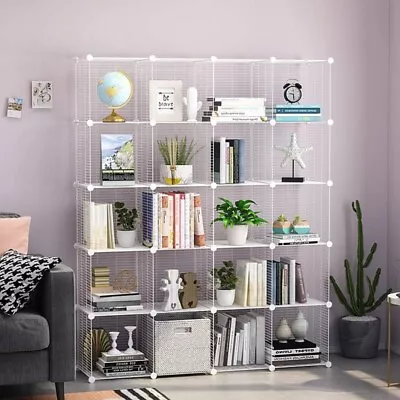 8/12/15 Cube White DIY Wire Storage Shelves Cabinet Metal Display Shelf Toy Book • $52.99