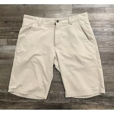 Oakley Mens Size 36 Beige Flat Front Casual Chino Shorts • $17.97