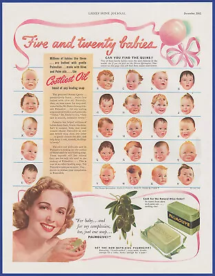 Vintage 1941 PALMOLIVE Beauty Soap Bathroom Art Decor Ephemera 1940's Print Ad • $9.71