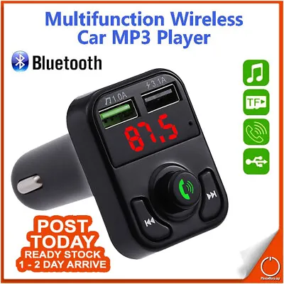 Wireless Bluetooth Car FM Transmitter 2 USB Charger MP3 Player Handsfree Kit UK • £5.90