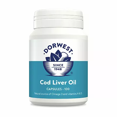 Dorwest Cod Liver Oil 100 Capsules   Omega 3 Skin  Joint Supplement • £9.70