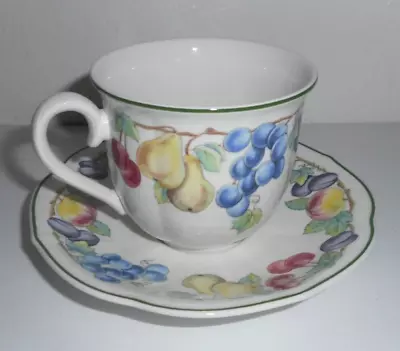 Villeroy & Boch MELINA Cup & Saucer Set  Fruit 1748 Germany Porcelain Coffee Tea • $15.99