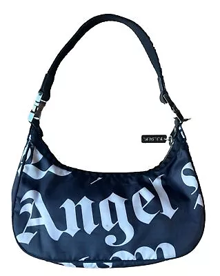 L.A.M.B. LeSportsac Small Hobo Bag Black White Gothic Font Nylon Gwen Stefani • $79.99