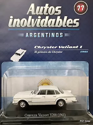 Plymouth Chrysler Valiant V200 (1961) Diecast 1:43 Unforgettable Cars Argentina • $34.99